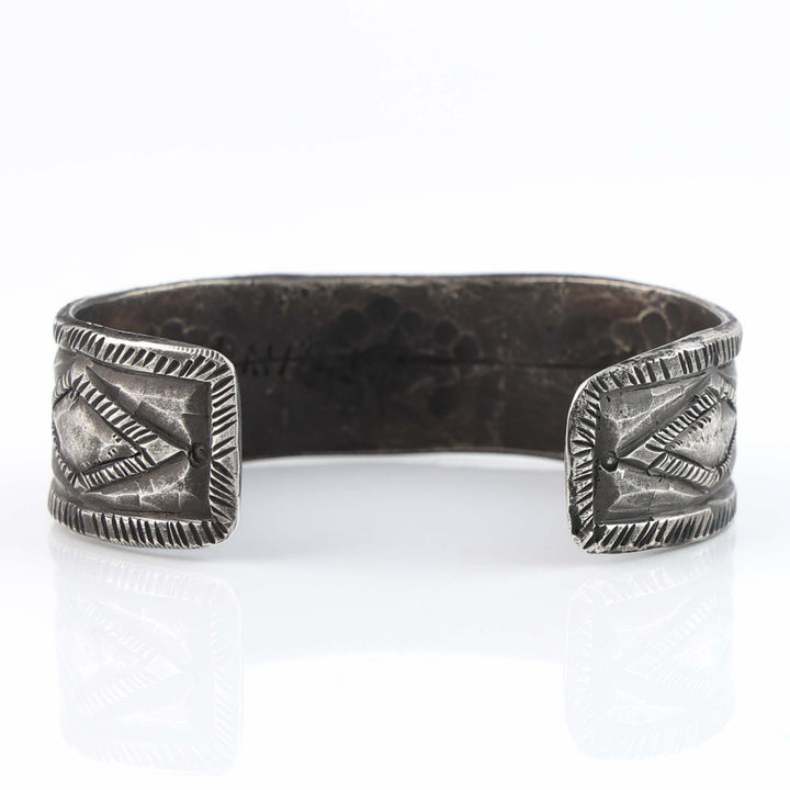 Turquoise and Coin Silver Cuff