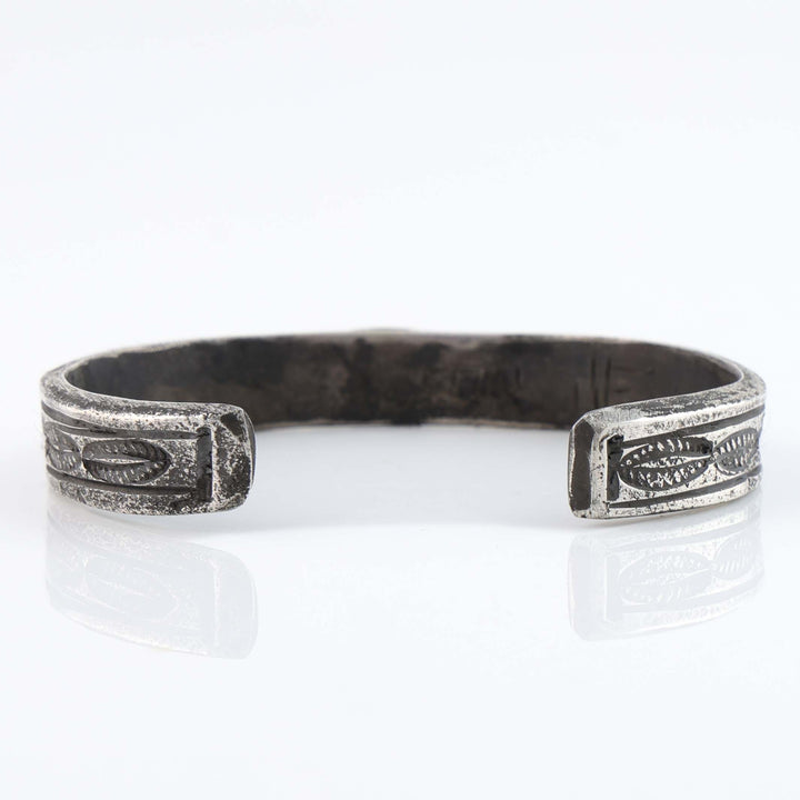 Turquoise and Coin Silver Cuff