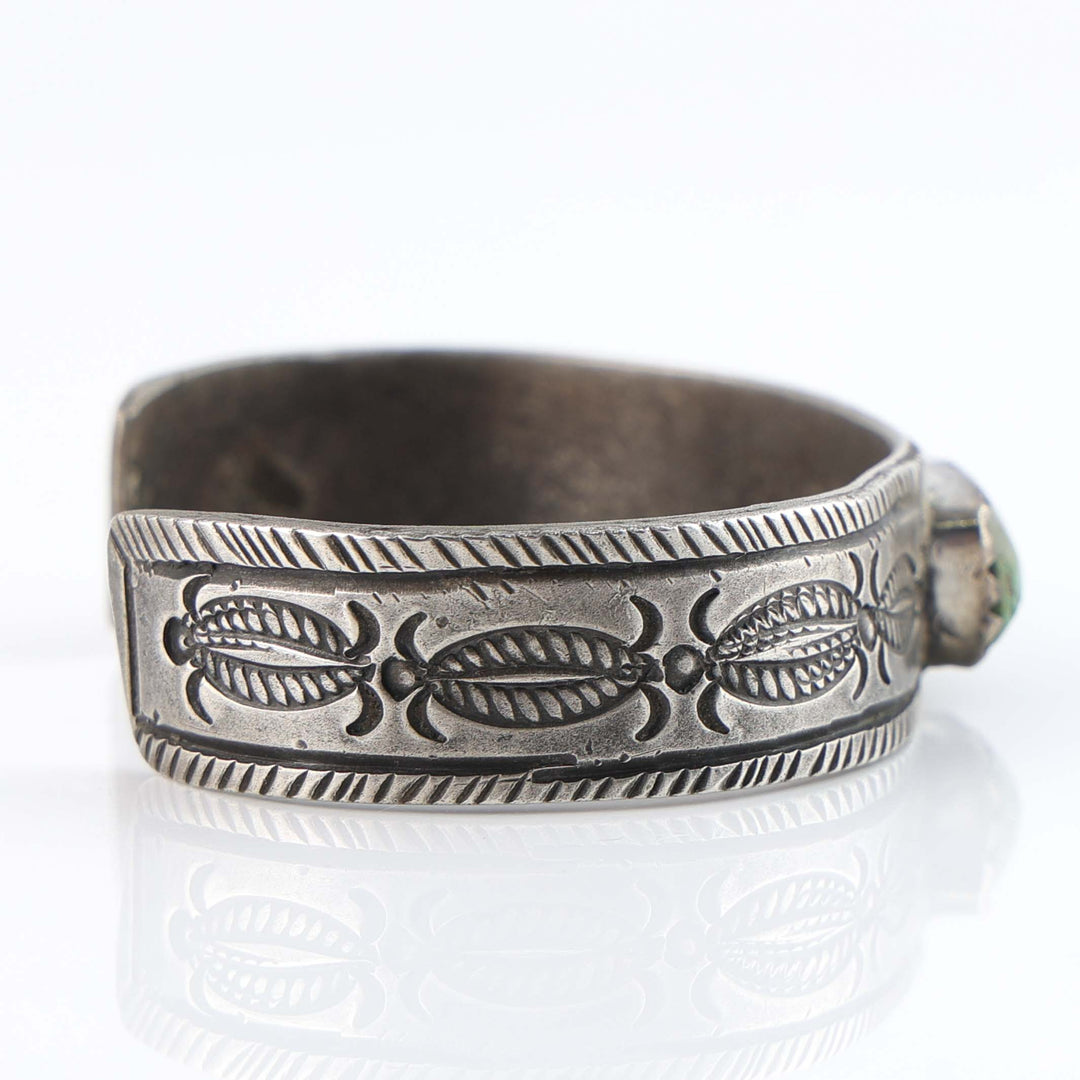 Turquoise and Coin Silver Cuff