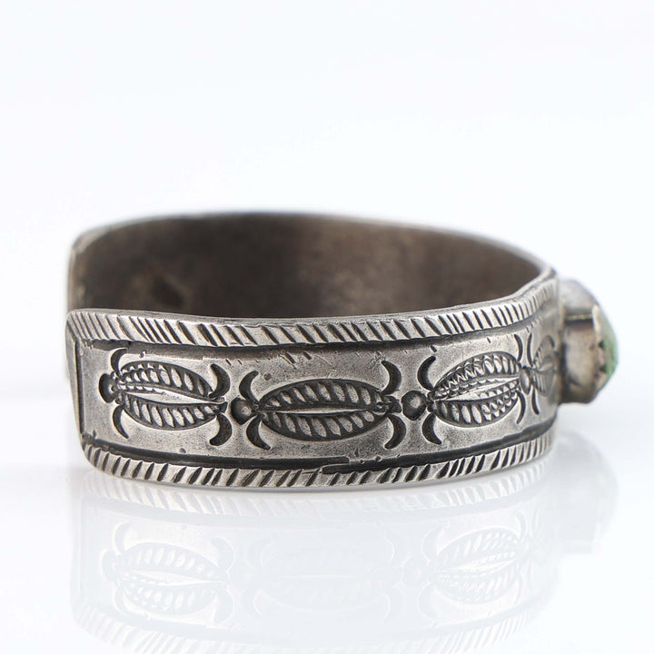 Turquoise and Coin Silver Cuff