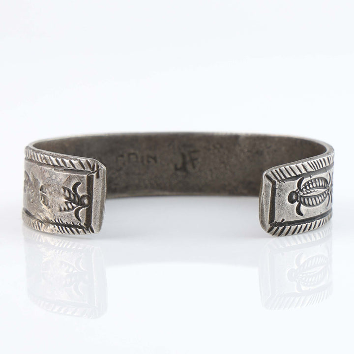 Turquoise and Coin Silver Cuff
