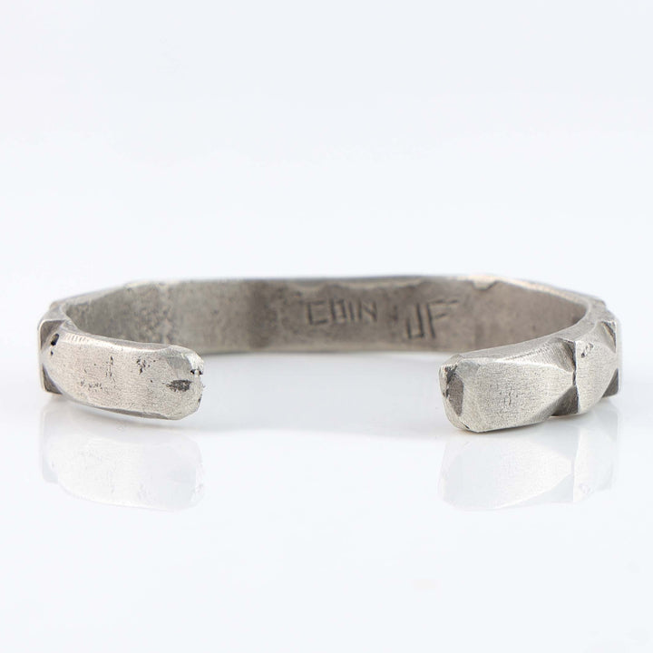 Turquoise and Coin Silver Cuff