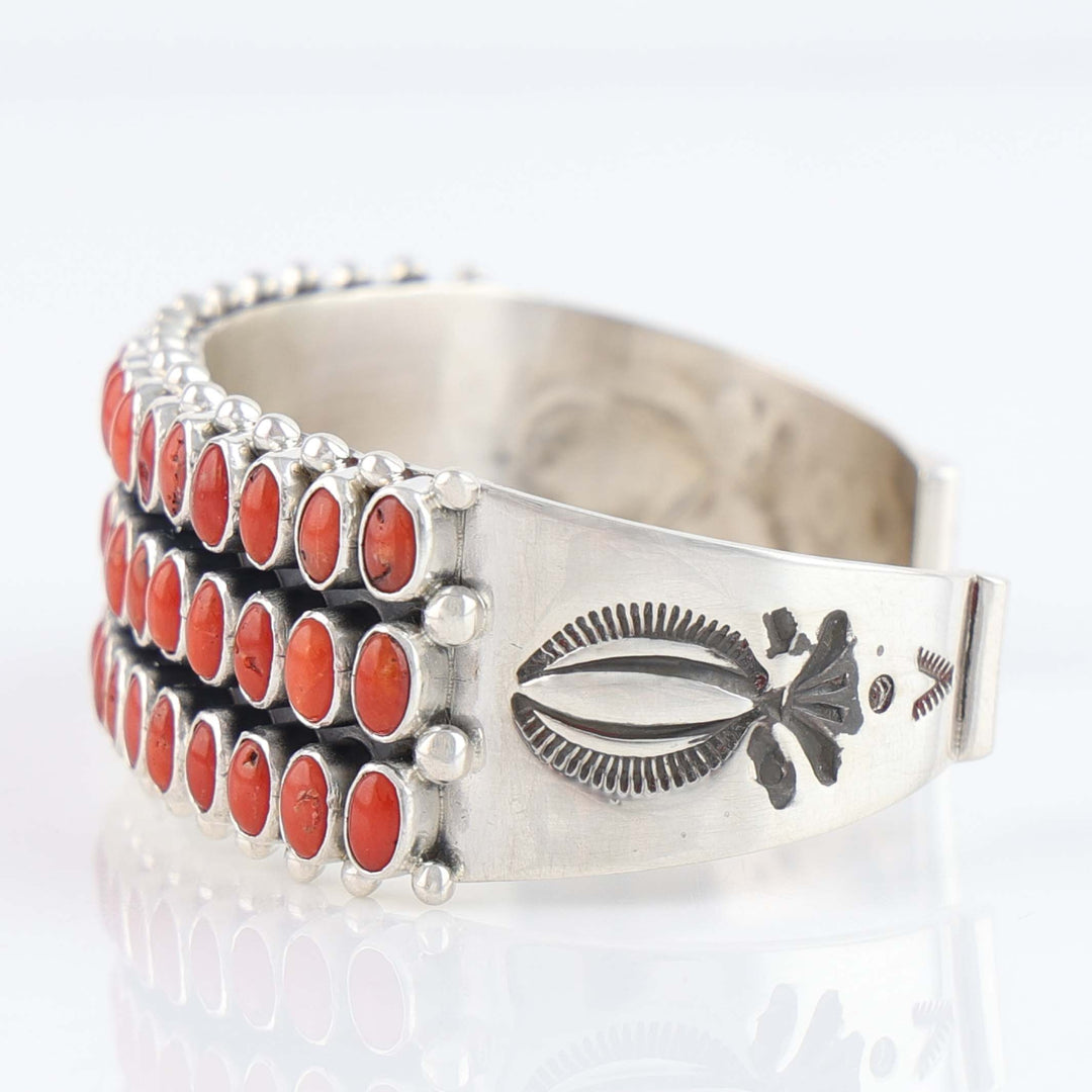 Navajo Coral Row Cuff