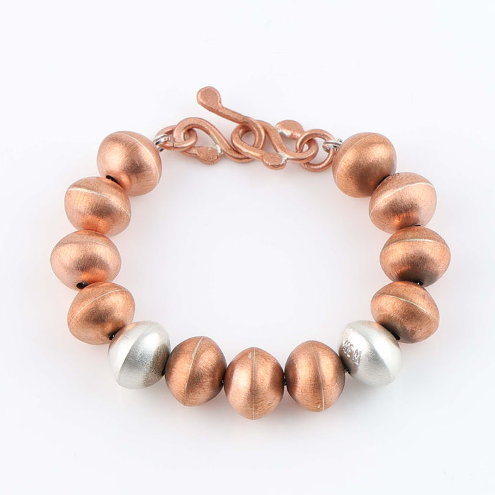 Navajo Copper and Silver Bead Bracelet