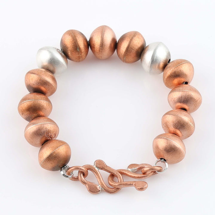 Navajo Copper and Silver Bead Bracelet