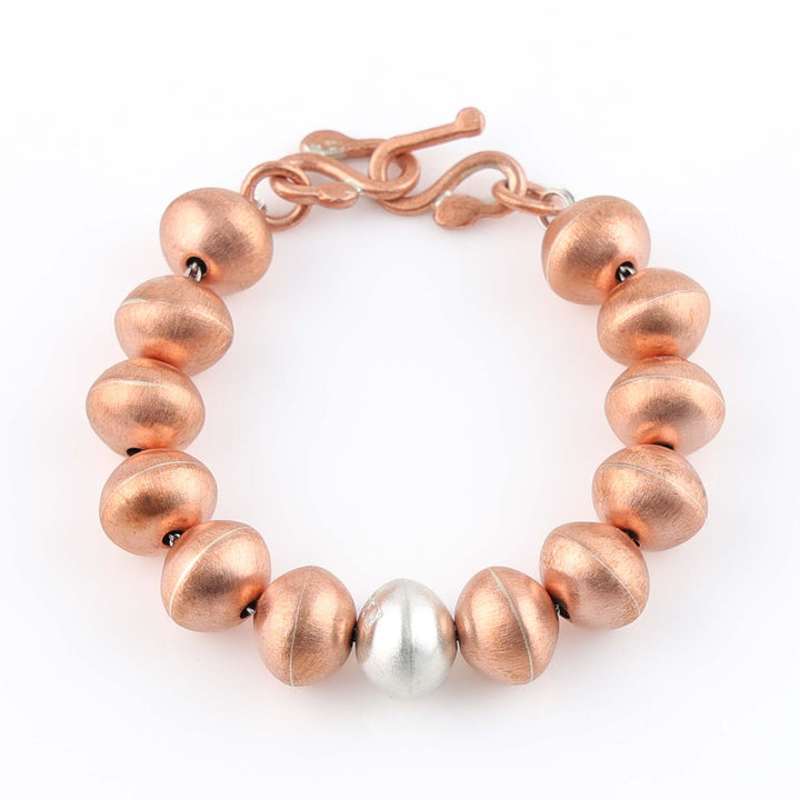 Navajo Copper and Silver Bead Bracelet