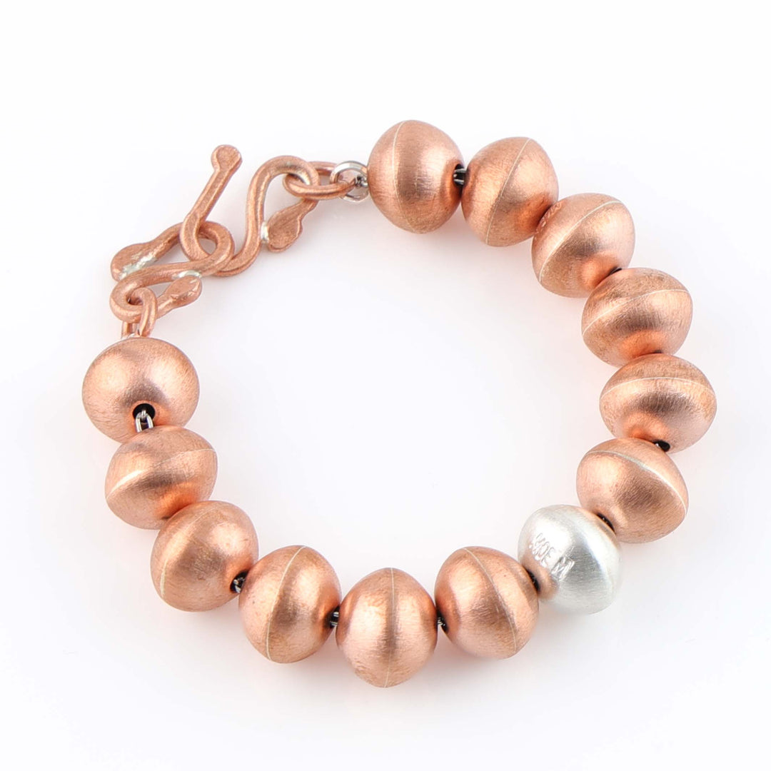 Navajo Copper and Silver Bead Bracelet