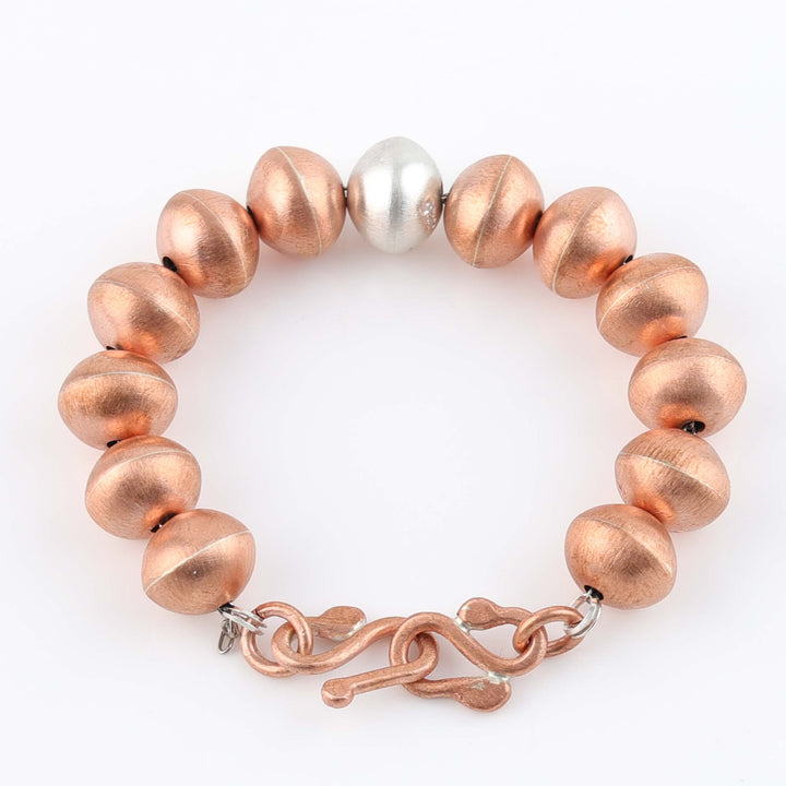 Navajo Copper and Silver Bead Bracelet