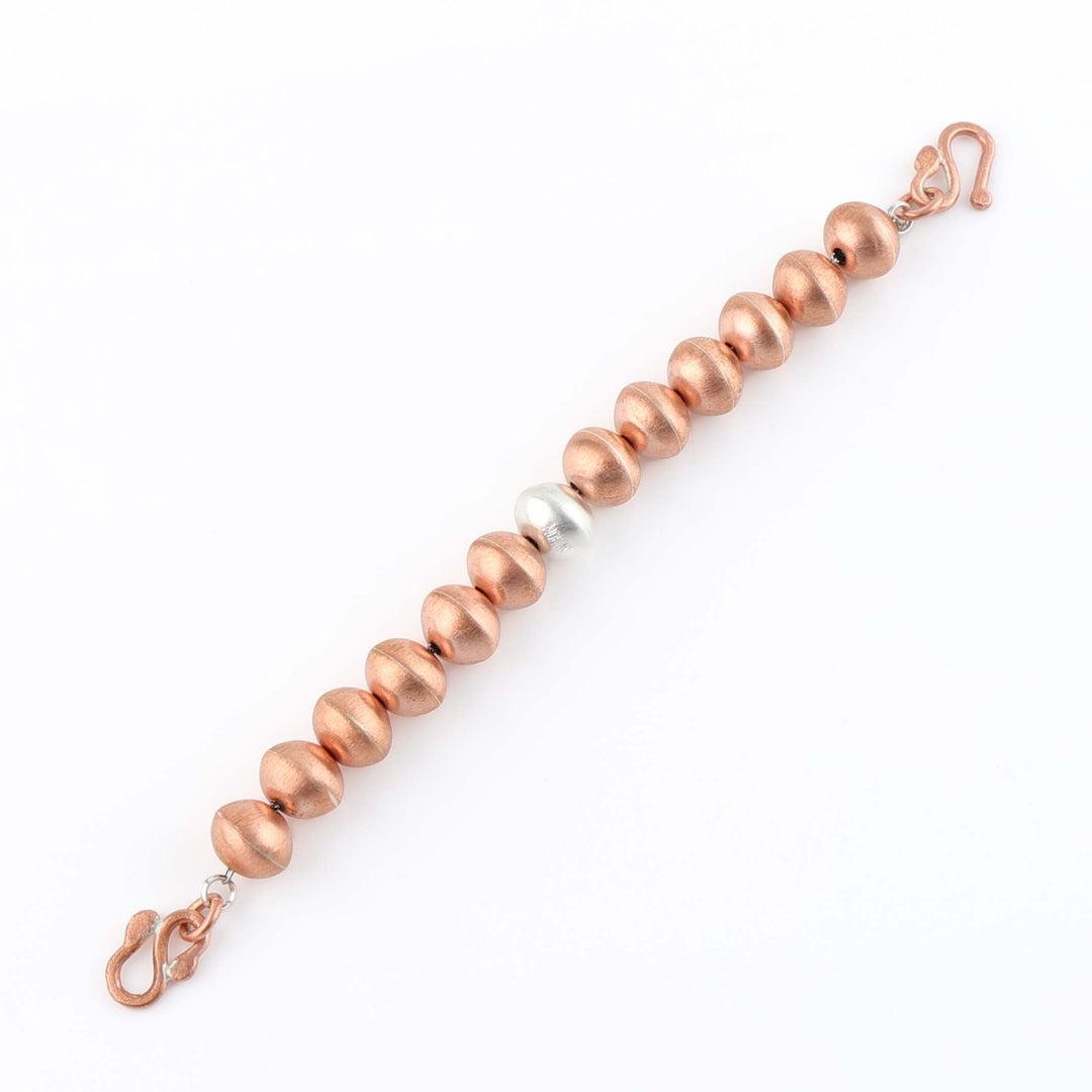Navajo Copper and Silver Bead Bracelet