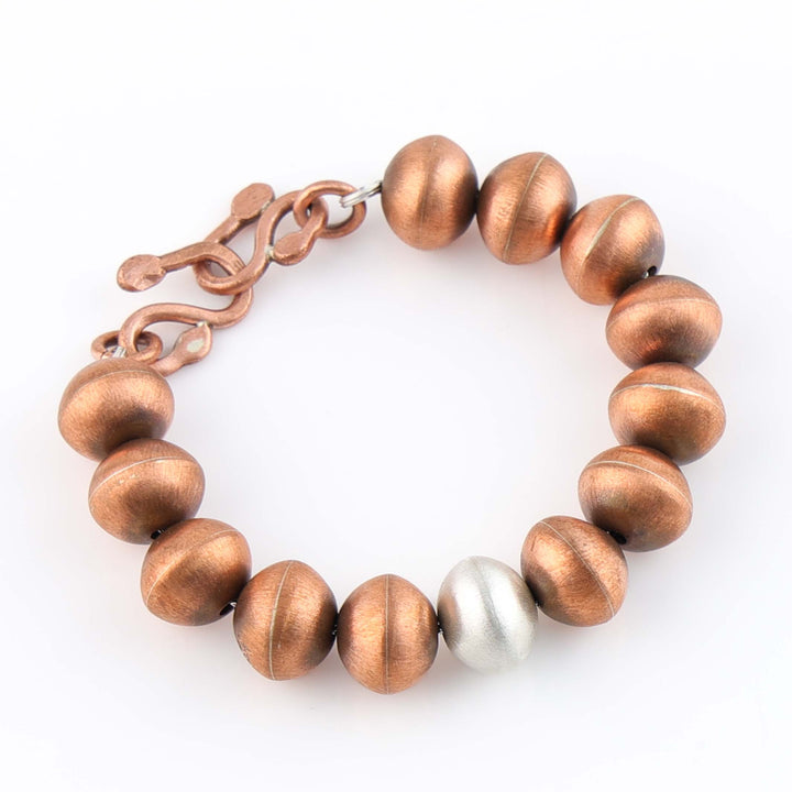 Navajo Copper and Silver Bead Bracelet
