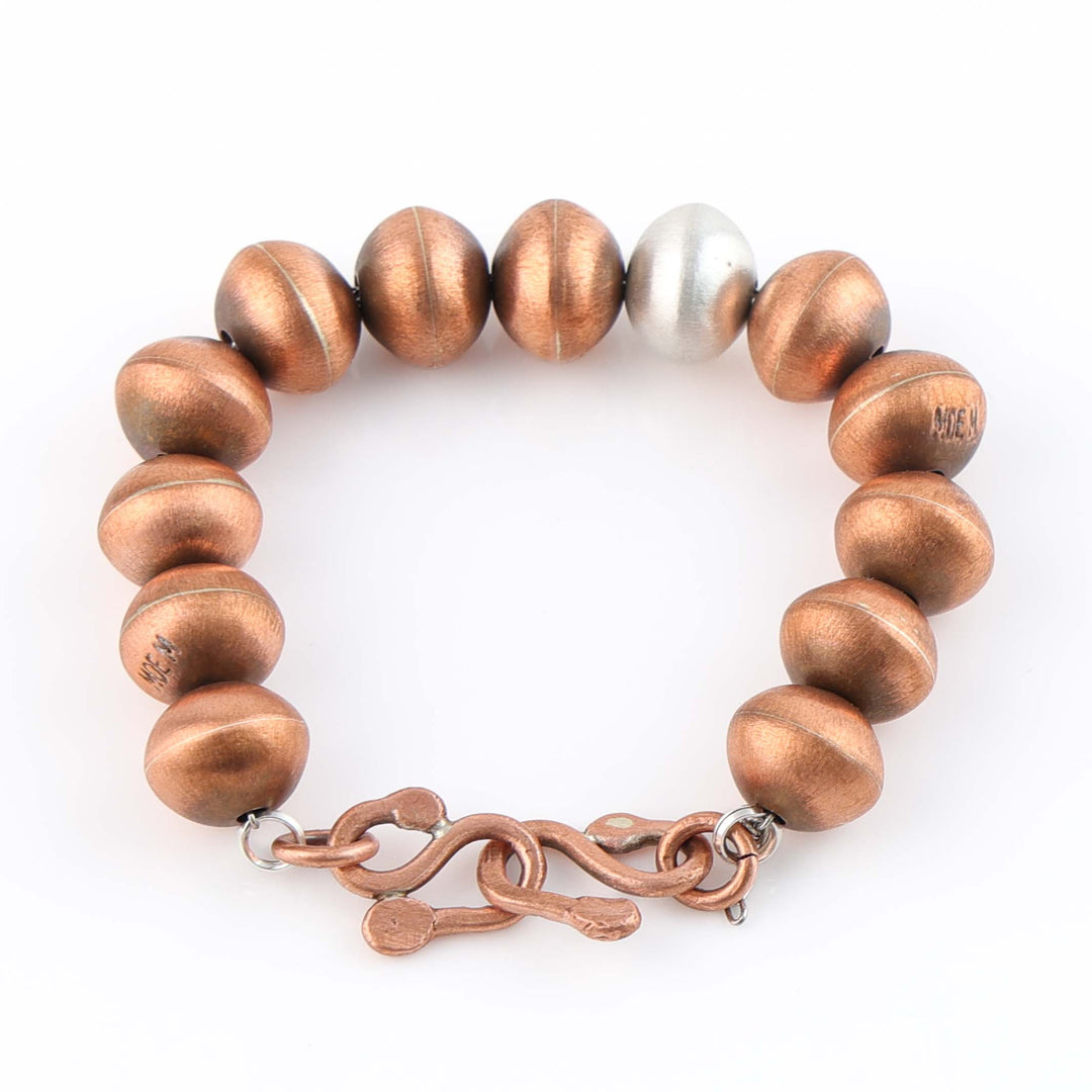 Navajo Copper and Silver Bead Bracelet