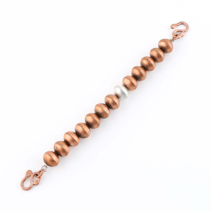 Navajo Copper and Silver Bead Bracelet