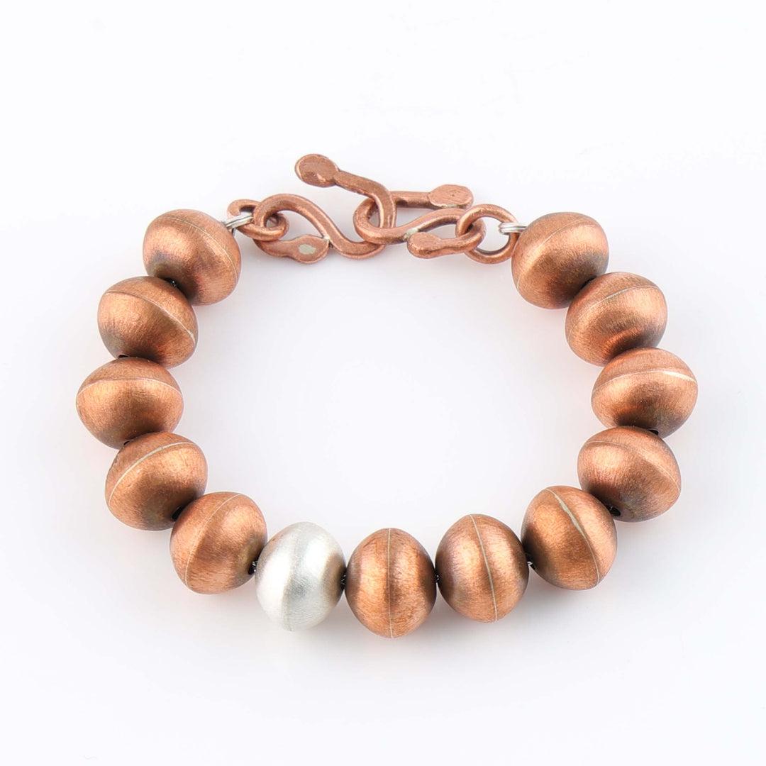 Navajo Copper and Silver Bead Bracelet
