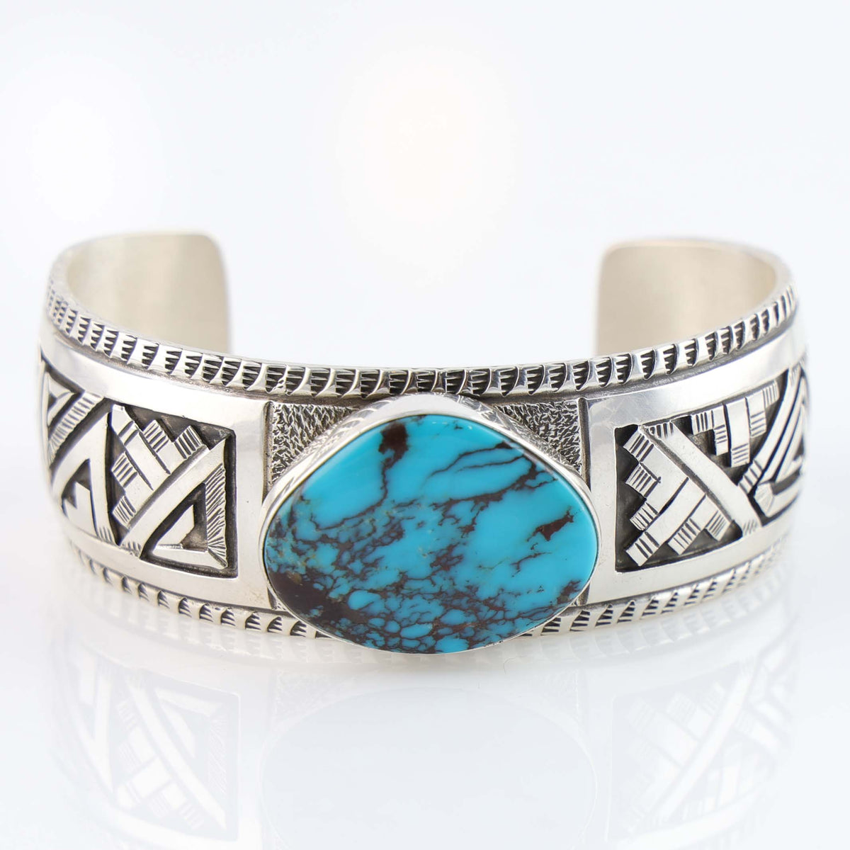 Navajo Kingman Turquoise Cuff by Peter Nelson
