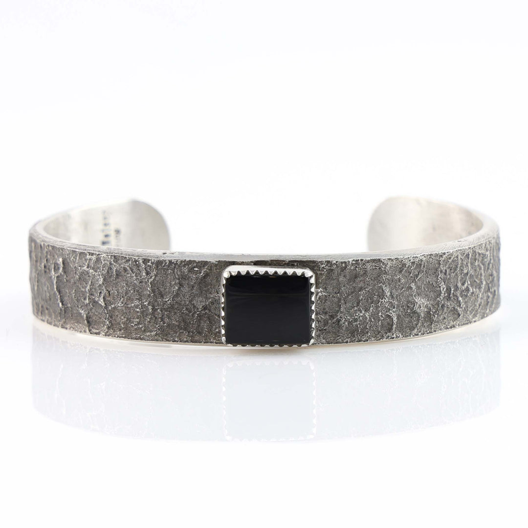 Navajo Tufa Cast Onyx Cuff