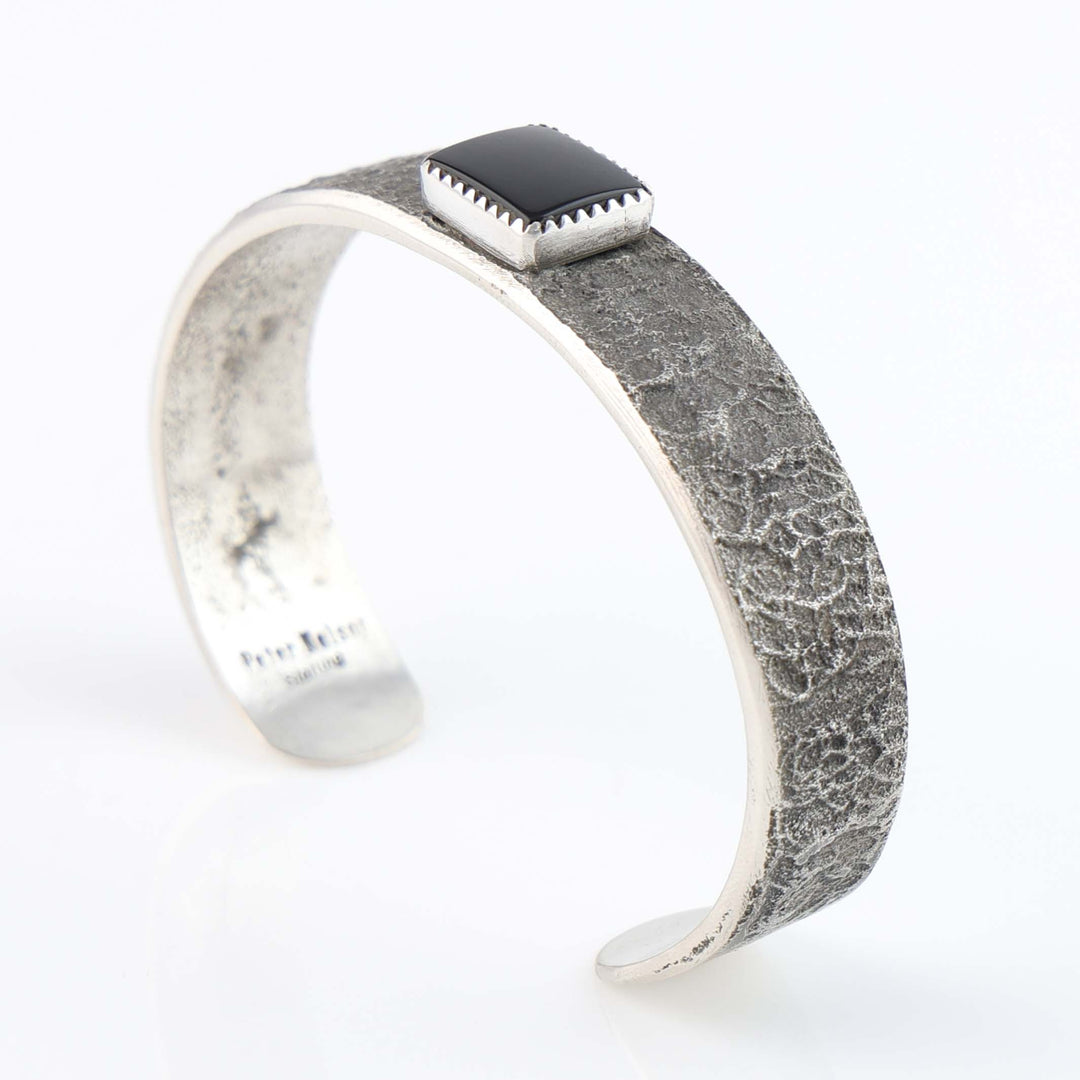 Navajo Tufa Cast Onyx Cuff