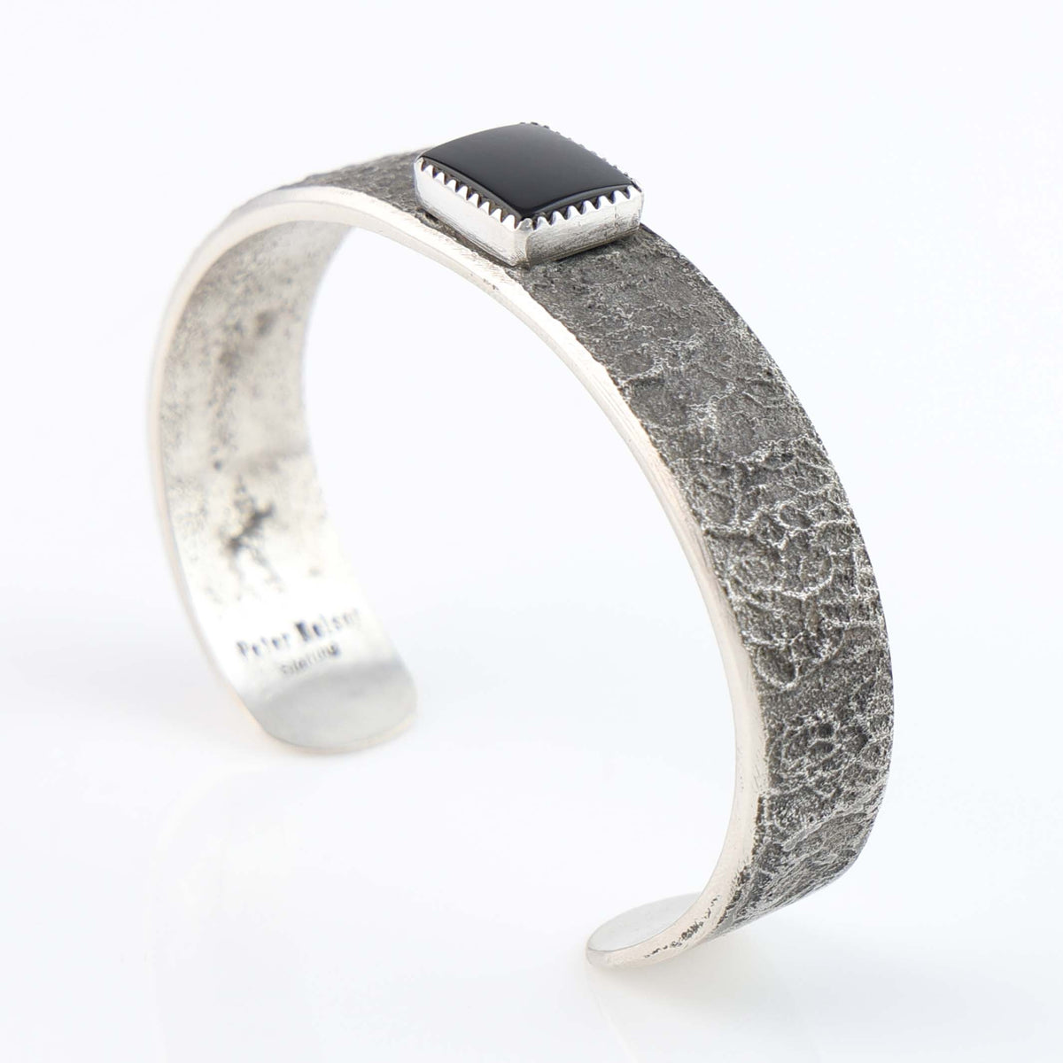 Navajo Tufa Cast Onyx Cuff by Peter Nelson