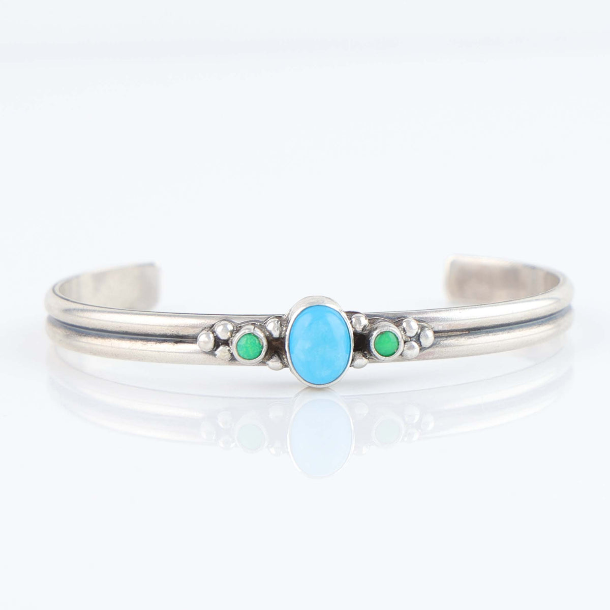 Turquoise and Gaspeite Cuff by Don Lucas