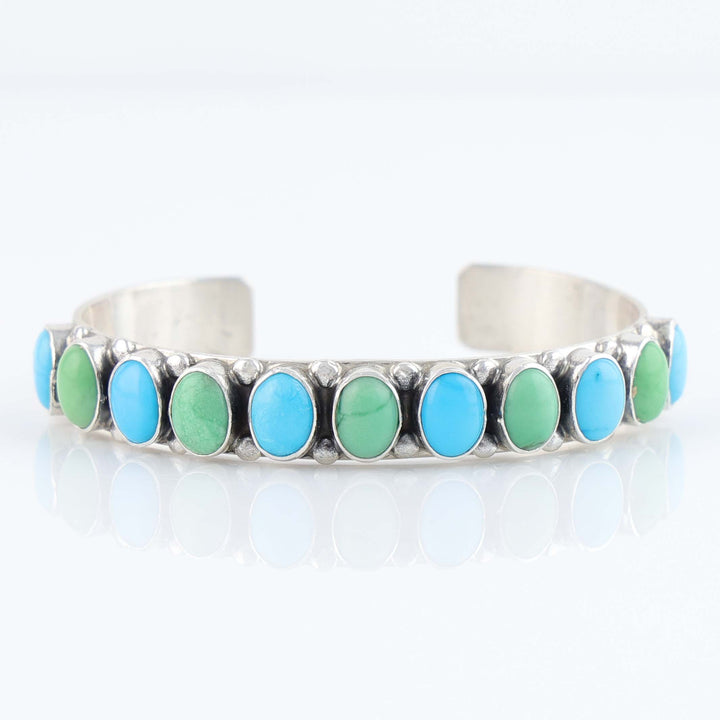 Turquoise and Variscite Row Cuff