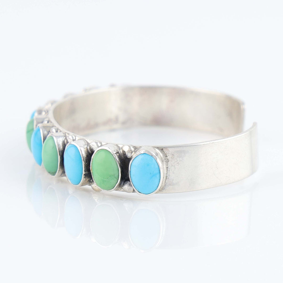 Turquoise and Variscite Row Cuff