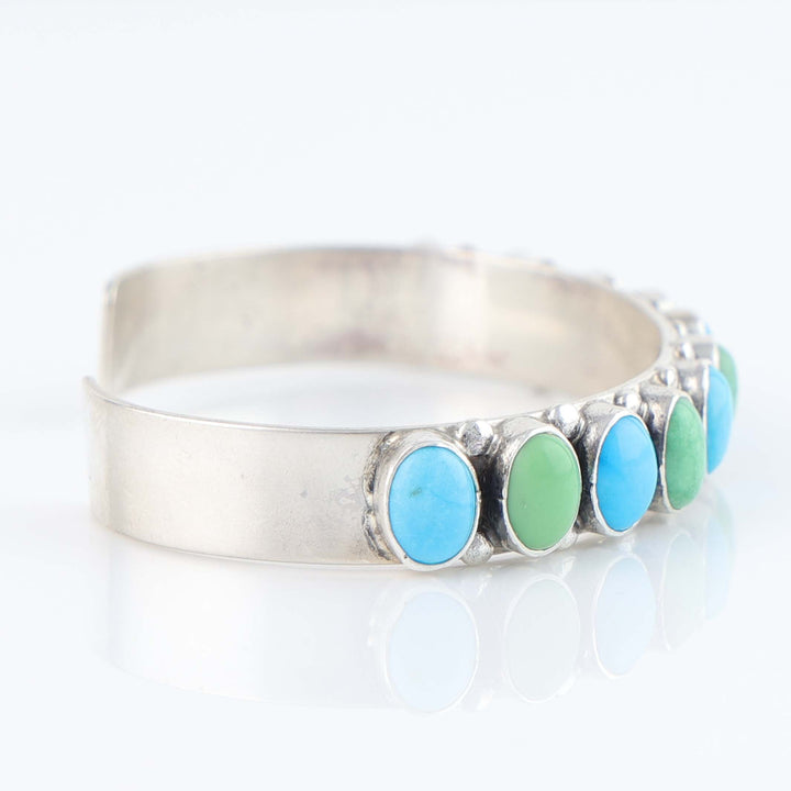 Turquoise and Variscite Row Cuff