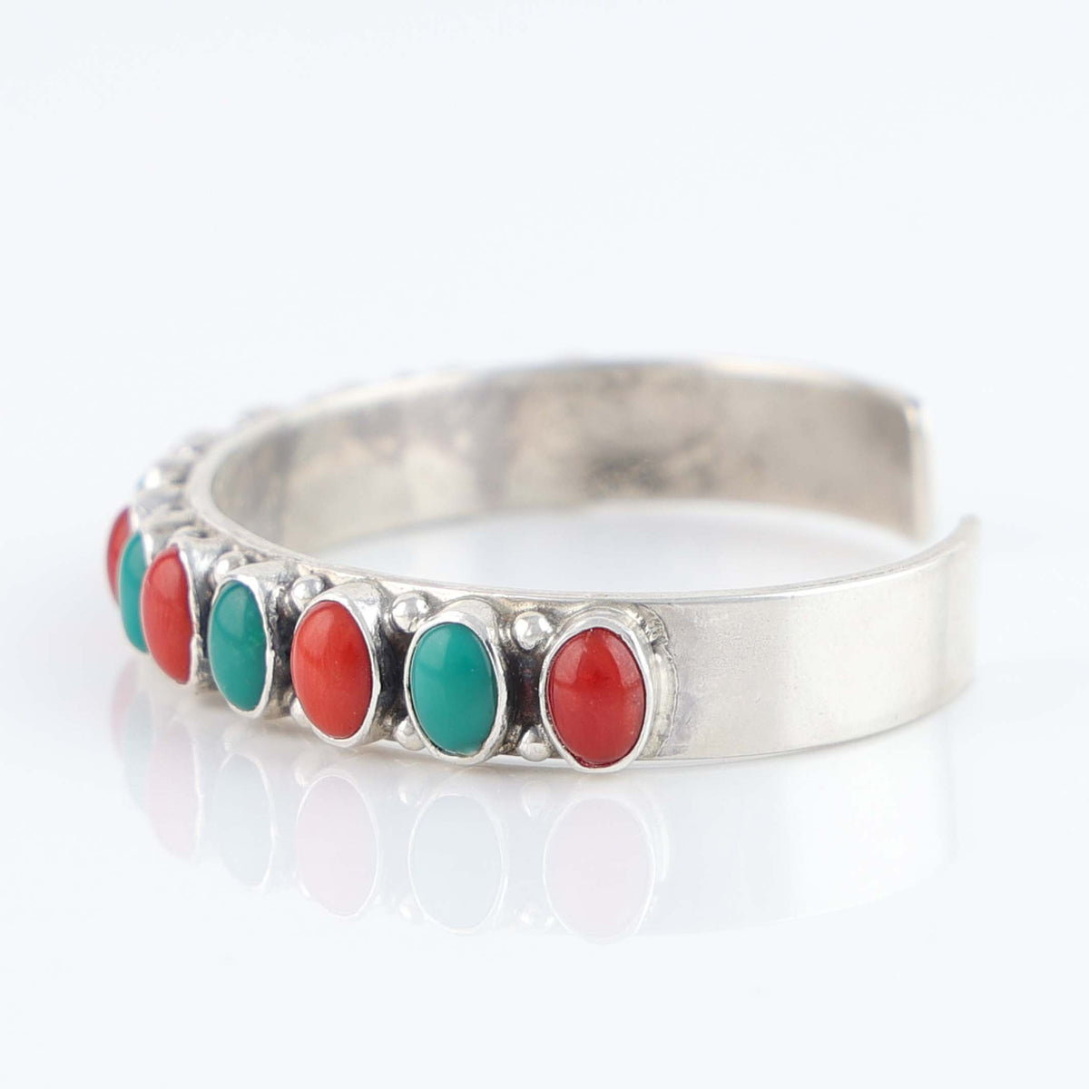 Coral and Turquoise Row Cuff by Don Lucas