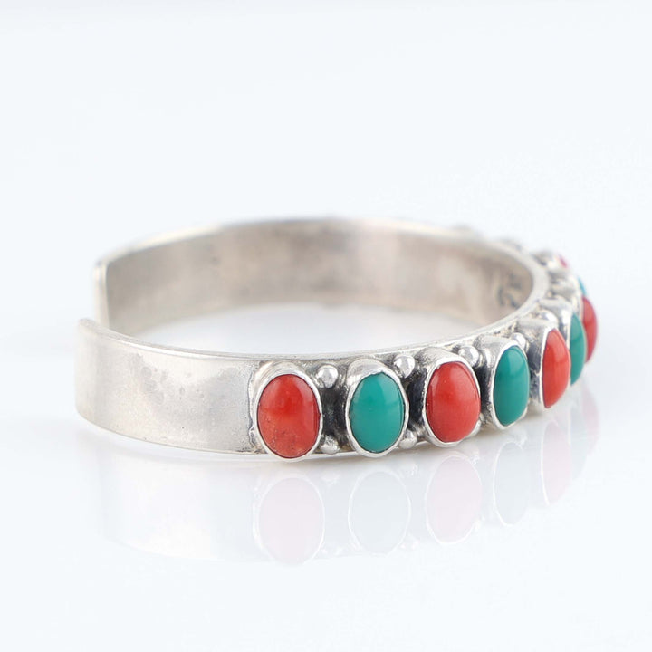 Coral and Turquoise Row Cuff
