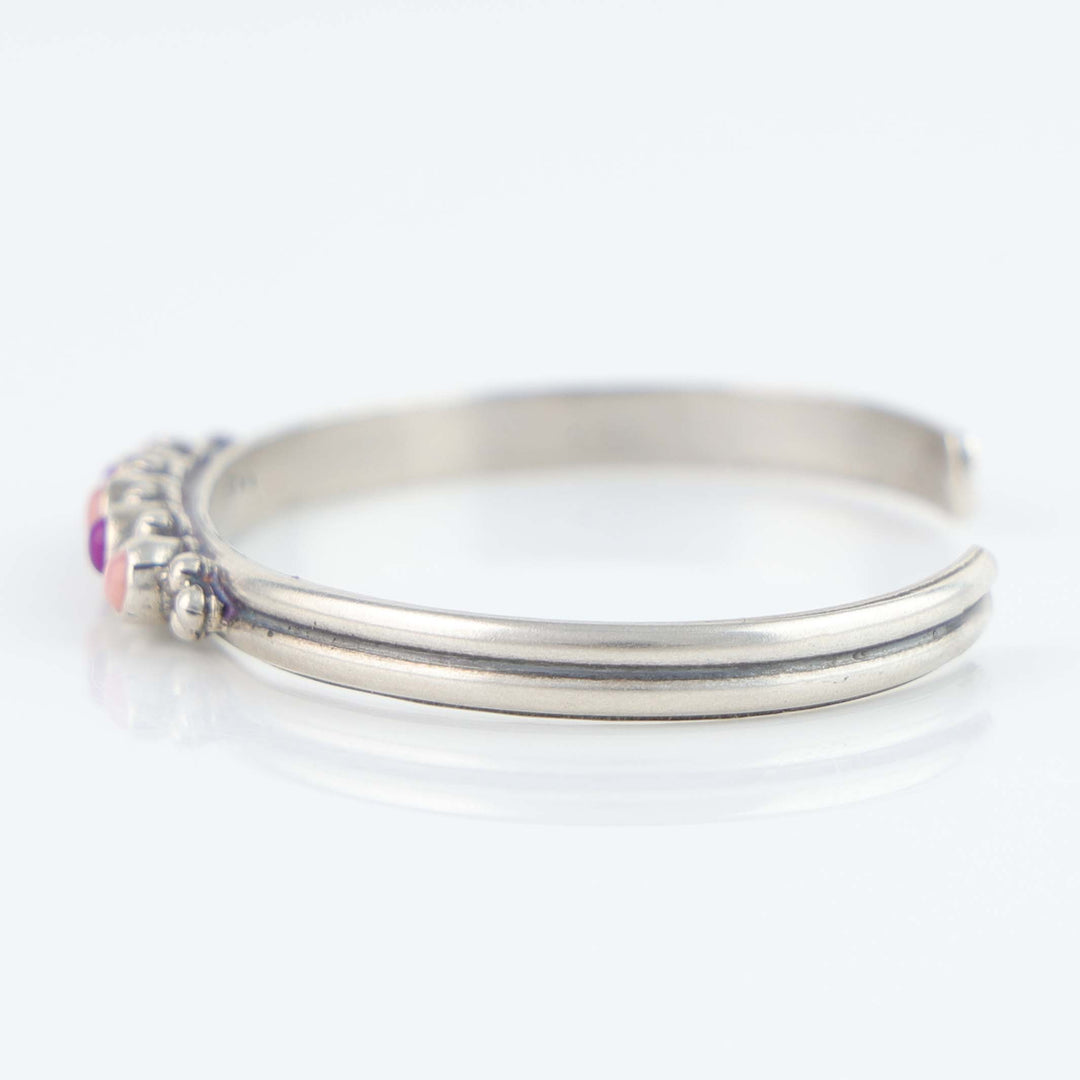 Coral and Sugilite Row Cuff