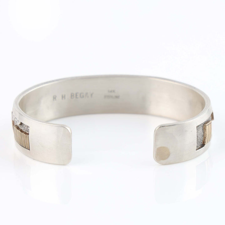 Gold on Silver Navajo Storyteller Cuff
