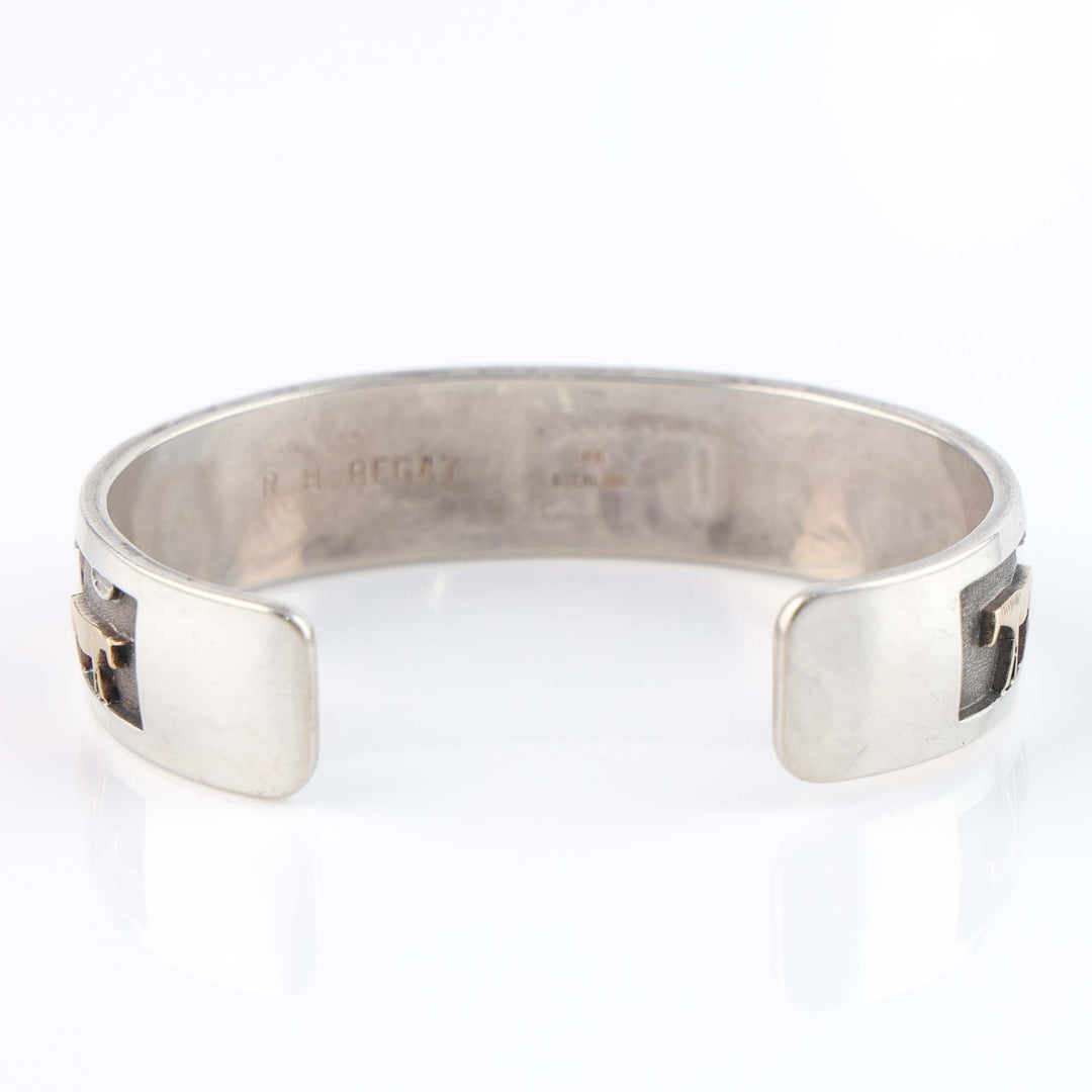 Gold on Silver Navajo Storyteller Cuff