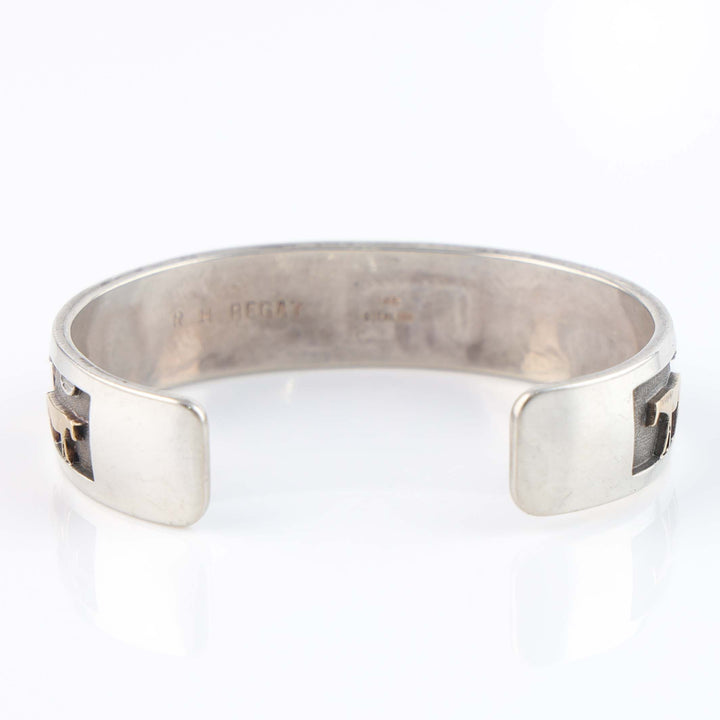 Gold on Silver Navajo Storyteller Cuff