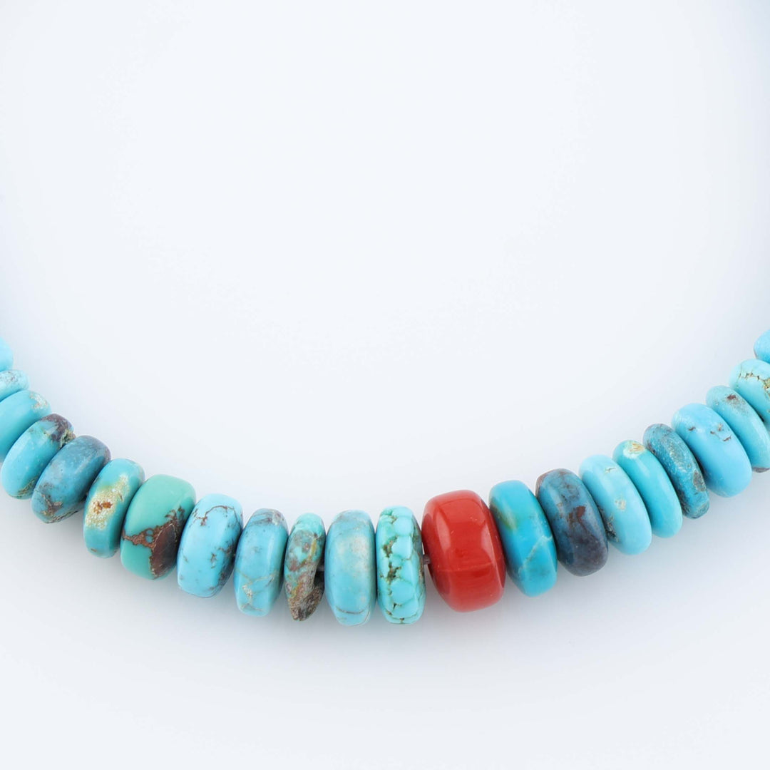 Navajo Bisbee Turquoise and Gold Bracelet