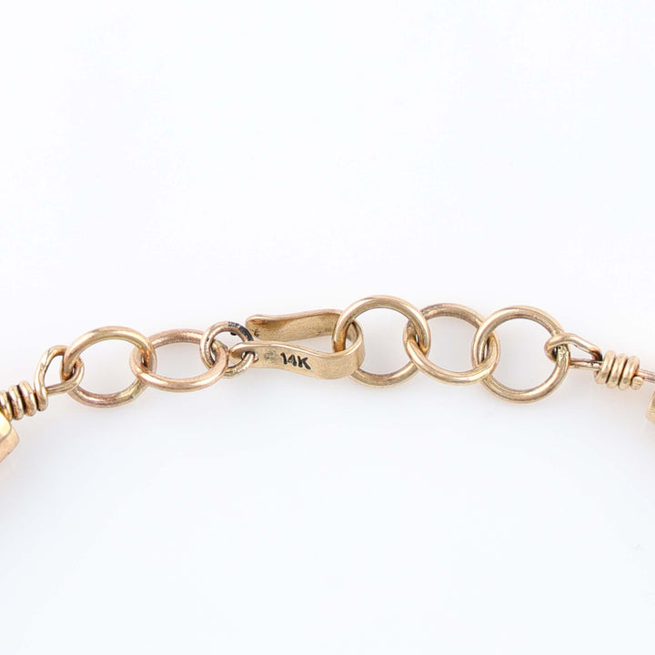 Navajo Bisbee Turquoise and Gold Bracelet
