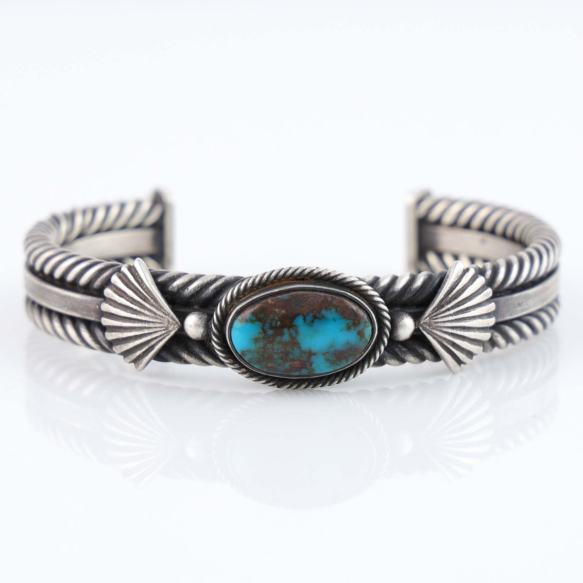Navajo Bisbee Turquoise Cuff by Steve Arviso