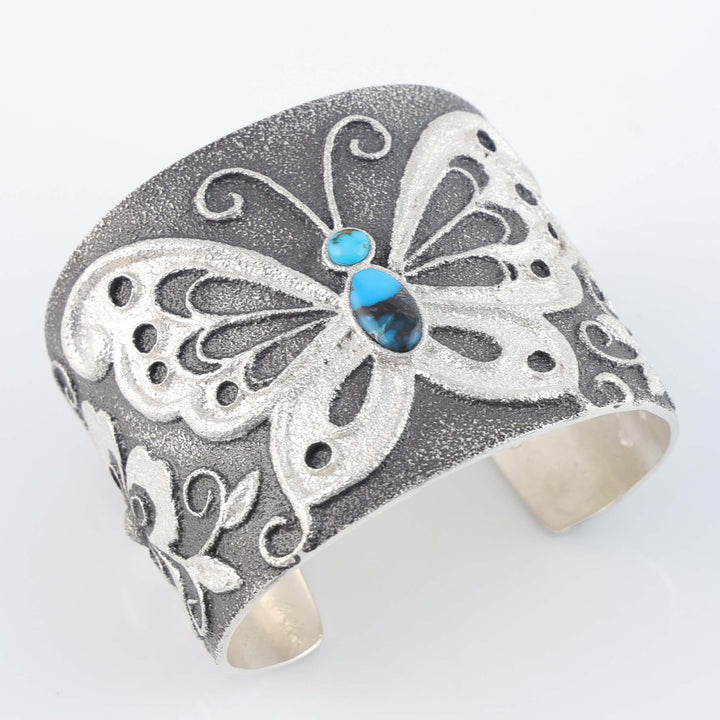 Navajo Bisbee Turquoise Butterfly Cuff