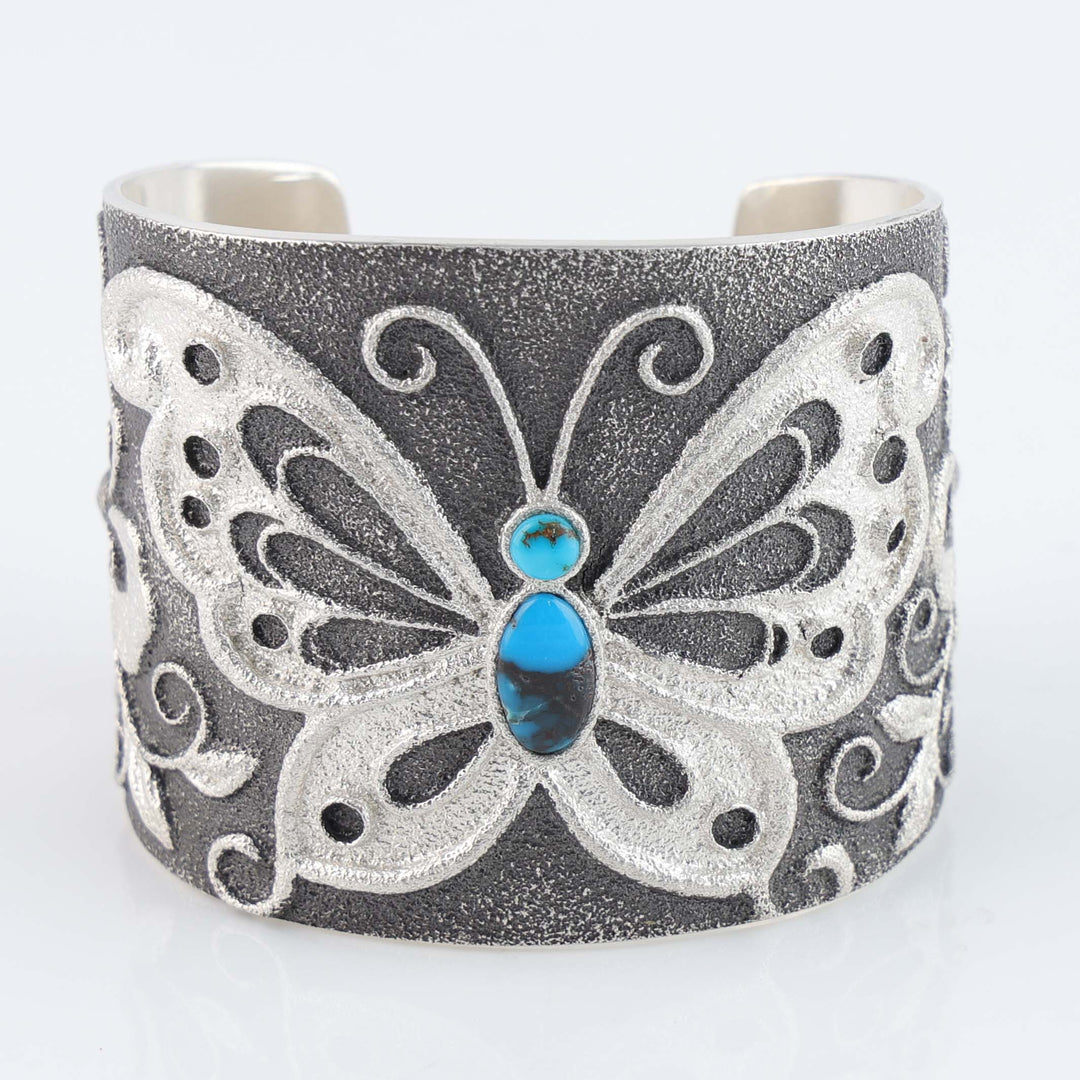Navajo Bisbee Turquoise Butterfly Cuff