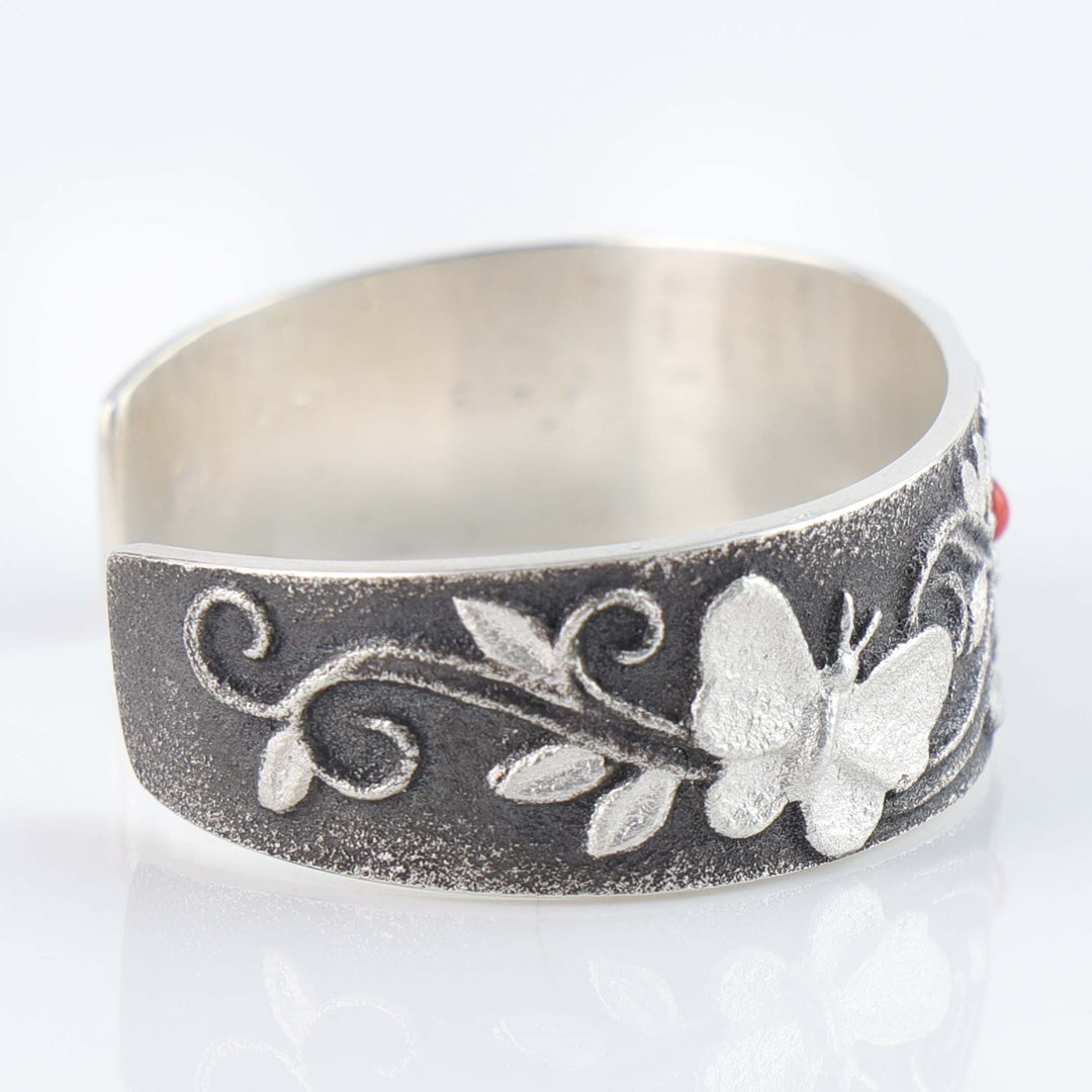 Navajo Coral Flower Cuff