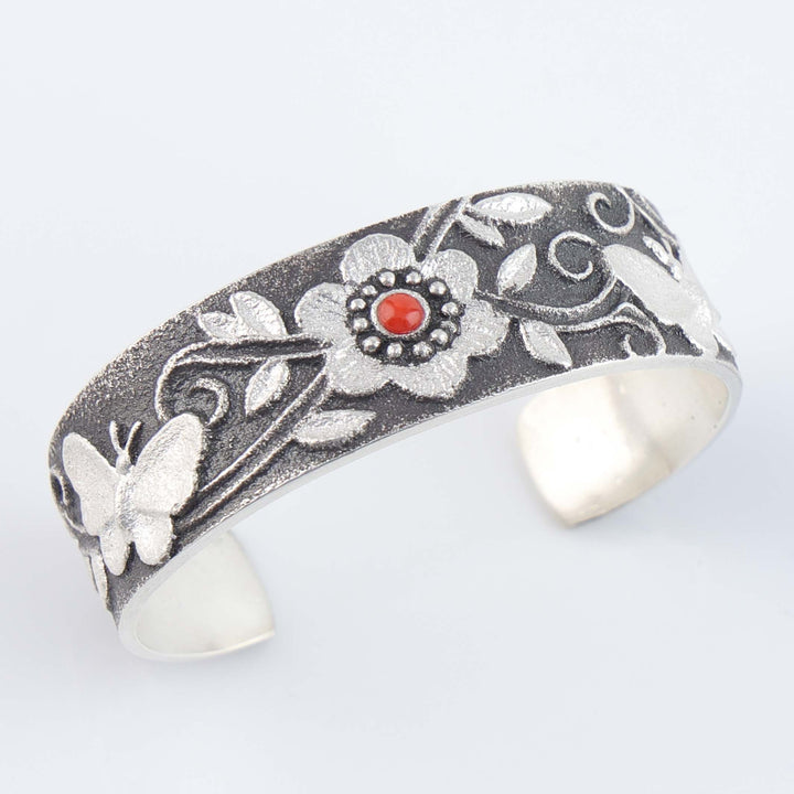 Navajo Coral Flower Cuff