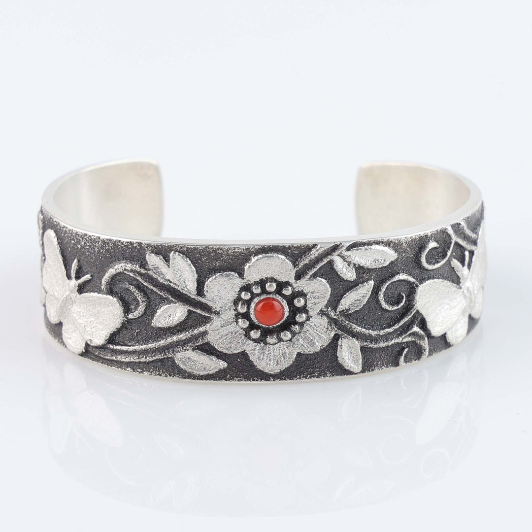 Navajo Coral Flower Cuff