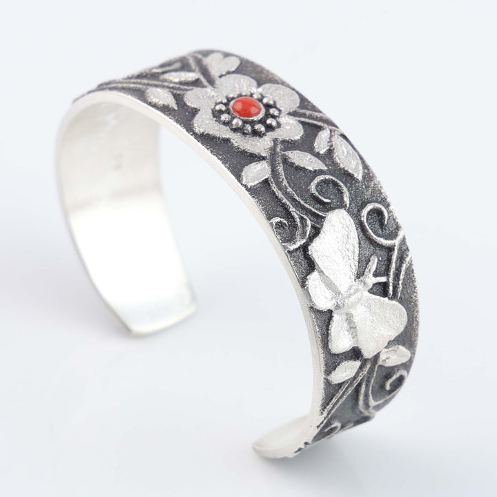 Navajo Coral Flower Cuff