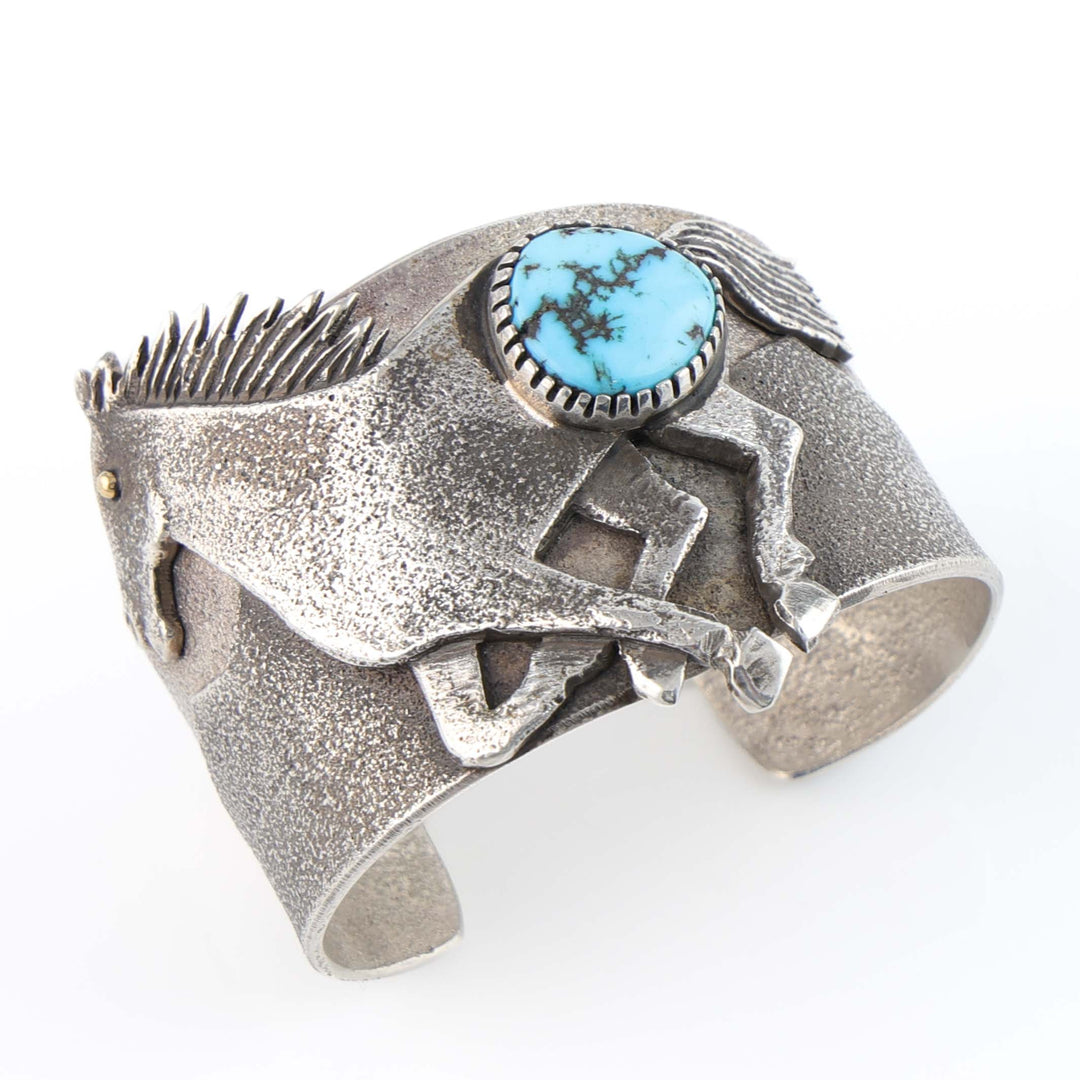 Navajo Candelaria Turquoise Horse Cuff
