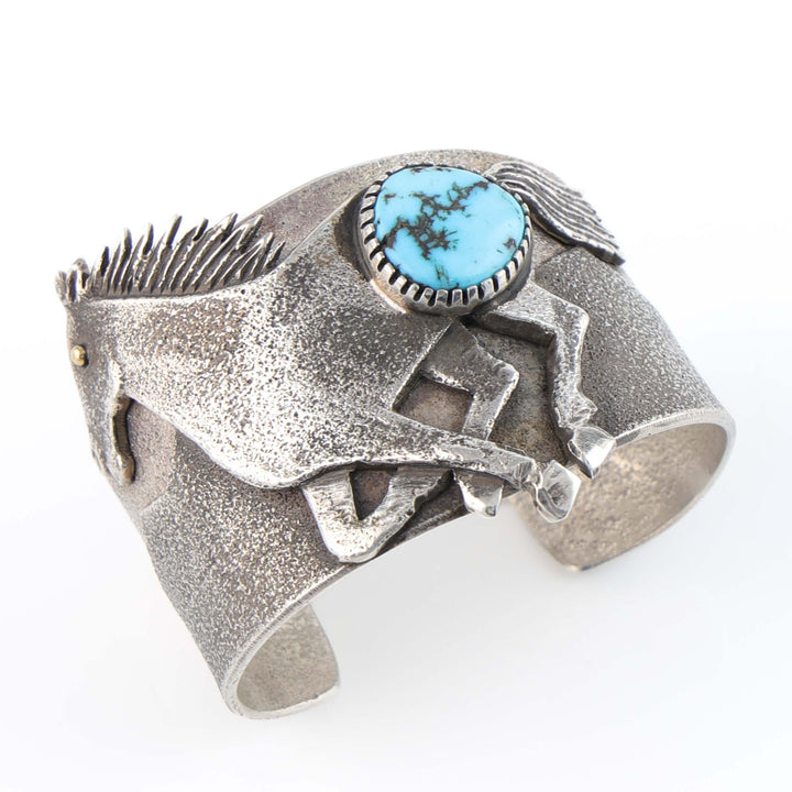 Navajo Candelaria Turquoise Horse Cuff