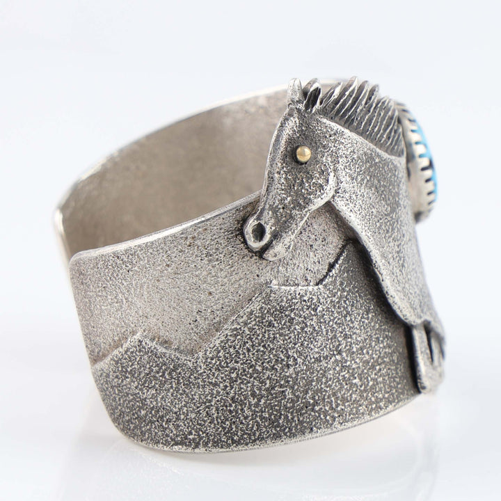 Navajo Candelaria Turquoise Horse Cuff