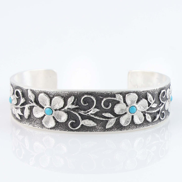 Navajo Turquoise Flower Cuff