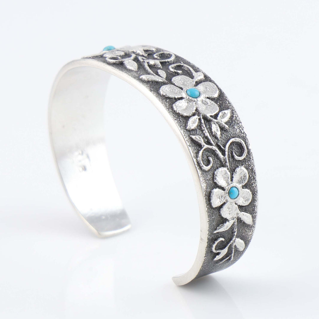 Navajo Turquoise Flower Cuff