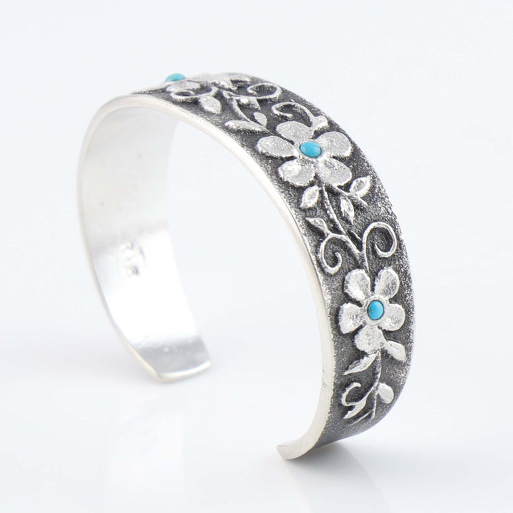 Navajo Turquoise Flower Cuff