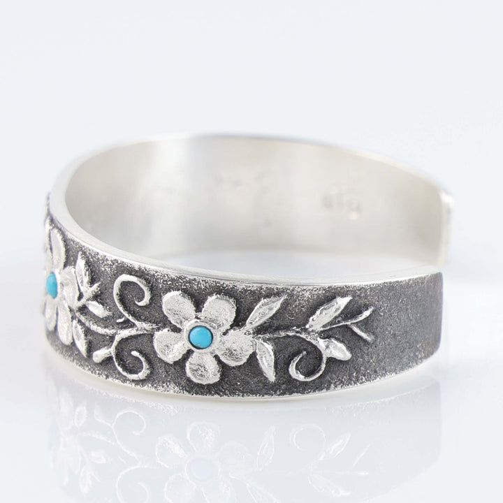 Navajo Turquoise Flower Cuff