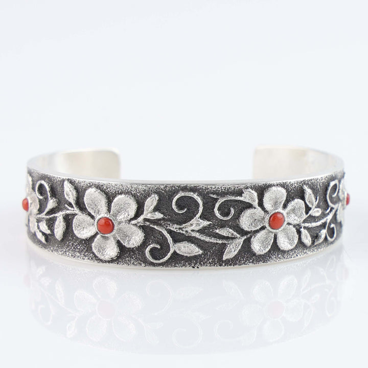 Navajo Coral Flower Cuff