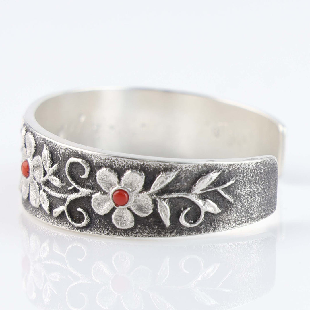 Navajo Coral Flower Cuff