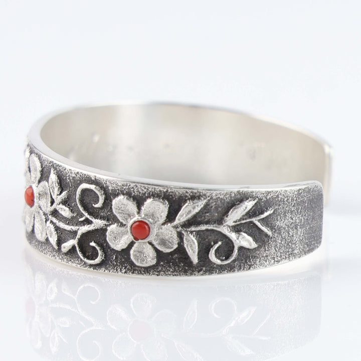 Navajo Coral Flower Cuff